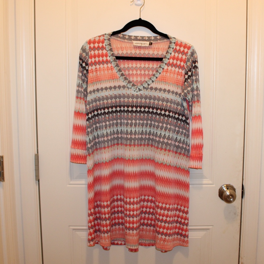 Veronica M. Multicolor V-Neck Dress